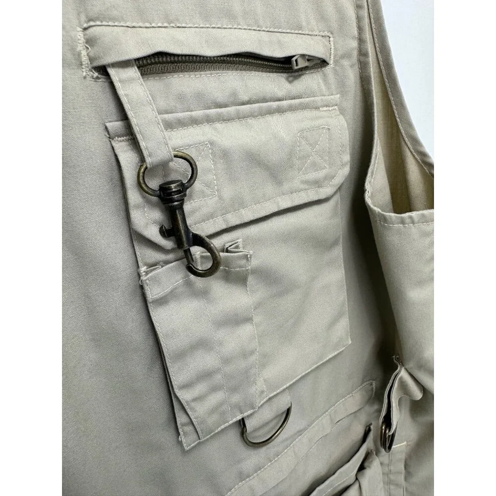 Vintage Scandia Woods Men Vest Photography Safari Outdoor Pockets Beige Large L